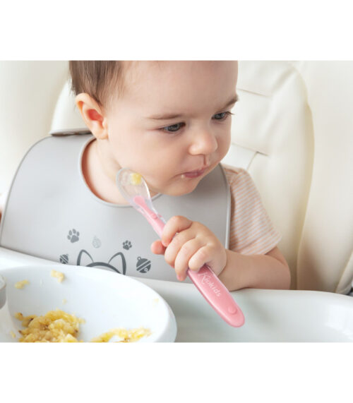 Cucchiaio In Silicone Rosa Step 1 – Kiokids - immagine 3
